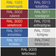 Kastenwerkbank, mobil 1300x600x960mm inkl. 4 Schubladen RAL7016/3020